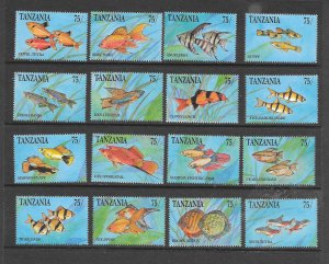 FISH - TANZANIA #770 a-p MNH