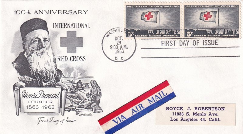 1963, Centennial International Red Cross, Art Master, FDC (E11827)