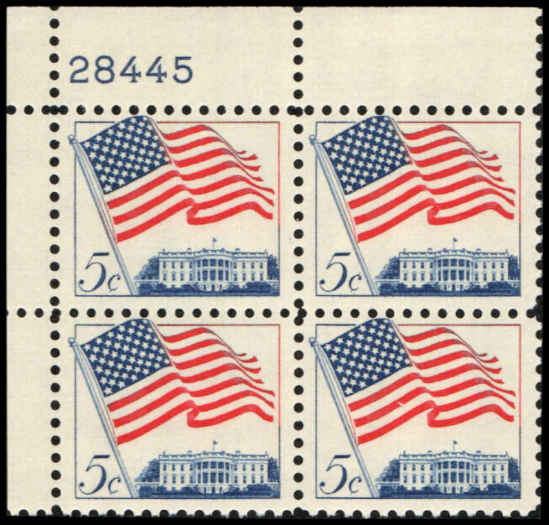 US #1208a U.S. FLAG MNH UL PLATE BLOCK #28445