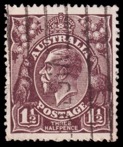 Australia Scott 24b, Black Brown, Perf. 14 (1918) Used F M