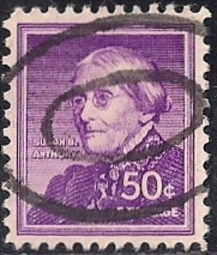 1051 50 cents 1958 S. B. Anthony, Stamp used VF