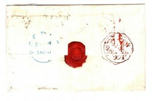 GB 1d Red Imperf Cover Plate 88 MISPLACED *T* Scotland Peebles 1850 13a.33 