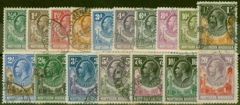 Northern Rhodesia 1925 set of 17 SG1-17 Fine Used