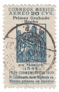 AIR MAIL STAMP FROM MEXICO 1939. SCOTT # C97. USED. # 1