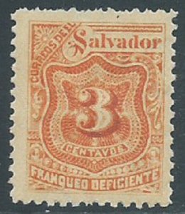 El Salvador, Sc #J43, 3c MH