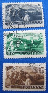 RUSSIA 1948  -  SCOTT # 1265-1267   COMPLETE SET    USED