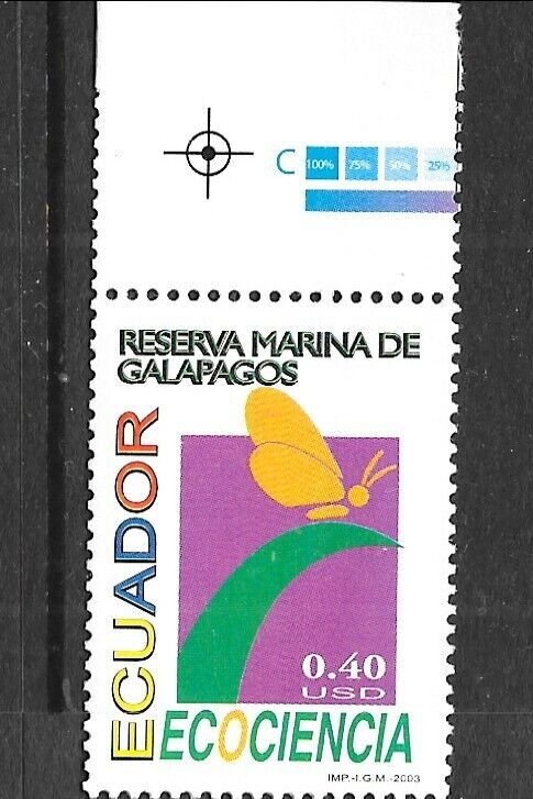 ECUADOR Sc 1670-3 NH issue of 2003 - GALAPAGOS - SEA LIFE