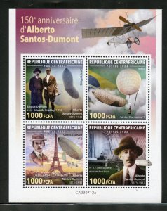 CENTRAL AFRICA 2023 150th ANNIVERSARY OF ALBERTO SANTOS-DUMONT SHEET MINT NH