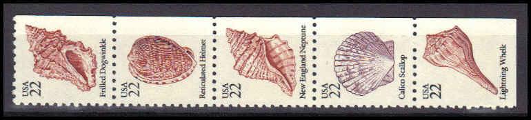2117-2121 22c Seashells Fine MNH Dry Gum BPS RS