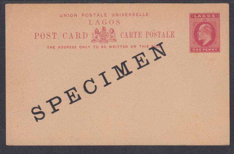 Lagos H&G 9 mint 1902 1p KEVII Specimen Postal Card