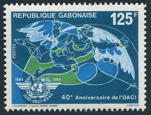 Gabon 572,MNH.Michel 921. ICAO,40th Ann.1984.