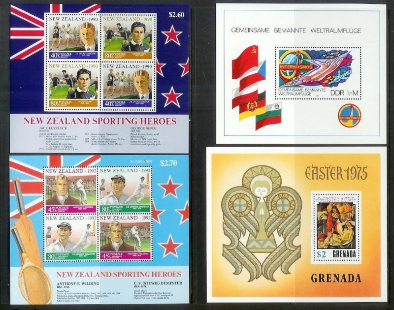 WORLDWIDE (190) Souvenir Sheets & Mini-Sheets ALL Mint Never Hinged