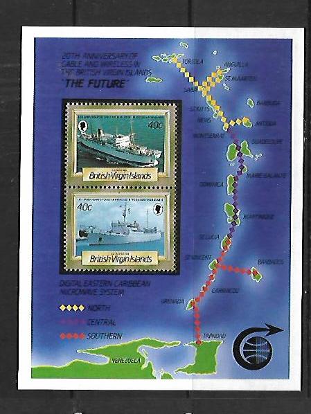 BRITISH VIRGIN ISLANDS, 555, MINT HINGED, SS, MAP & SHIPS