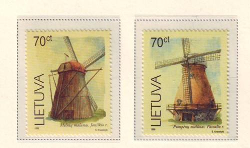 Lithuania Sc 631-2 1999 Windmills stamp set mint NH