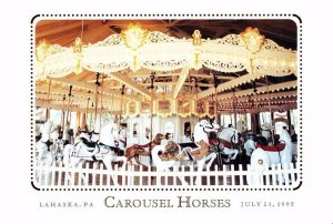 USPS 1st Day Ceremony Program #2976-2979 Carousel Horses Folk Art Block/4 1995