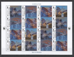 Ft097 2017 Gibraltar Wwf Bats Animals Fauna #1832-5 ! Michel 48 Euro 1Sh Mnh