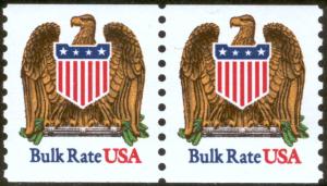 SC#2602 (10¢) Eagle & Shield Coil Pair (1991) MNH