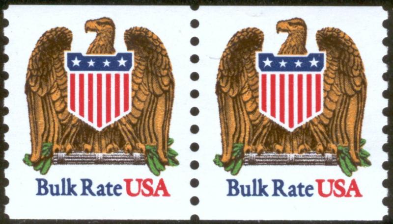 SC#2602 (10¢) Eagle & Shield Coil Pair (1991) MNH