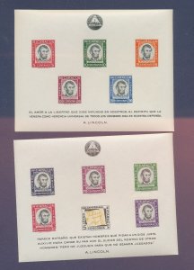 NICARAGUA - Scott 828 & C442a - MNH S/S - Abraham Lincoln -