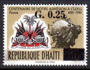 Haiti 1986  Sc# 825 U.P.U  (1) Surcharged Single MNH