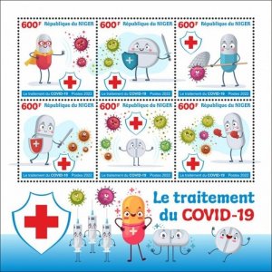 Niger - 2022 Pandemic Treatment - 6 Stamp Sheet - NIG220260a