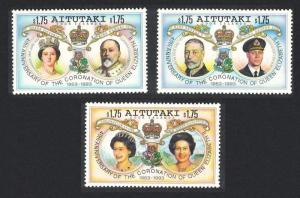 Aitutaki 40th Anniversary of Coronation 3v SG#650-652