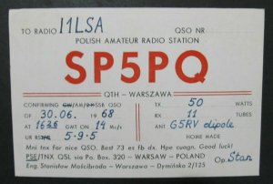 6332 Amateur Radio QSL Card Warsaw Poland-