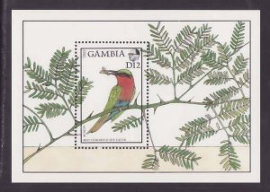 Gambia-Sc#728- id9-unused NH sheet-Birds-Bee Eater-1988- 