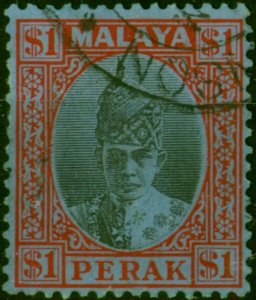 Perak 1940 $1 Black & Red-Blue SG119 Fine Used