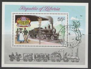 LIBERIA SGMS1155 1973 HISTORICAL RAILWAYS FINE USED