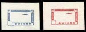 French Colonies, French Guinea, 1942 Airpost, two die proofs in ultramarine a...