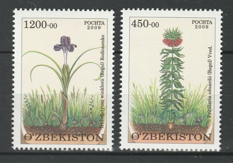 Uzbekistan 2010 Flowers 2 MNH stamps