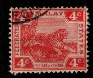 MALAYA FMS SG59 1923 4c CARMINE-RED USED