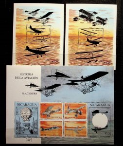 NICARAGUA Sc 2342-45 NH 2MINISHEETS+2S/S OF 2000 - AVIATION - (CT5)