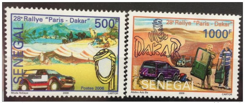 Senegal 2005/2006 28th Rallye Paris Dakar Motocross Car 2 val. RARE **MNH-