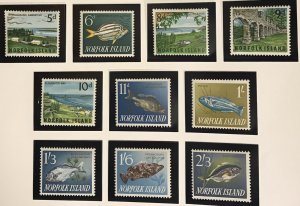 Norfolk Island #49-60 Mint set, various scenes & fish, issued1962-64