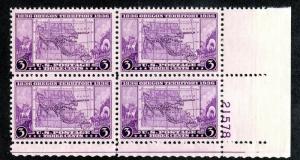 U.S. Scott 783 3-Cent Oregon Territory MNH Plate Block w/Map of Oregon