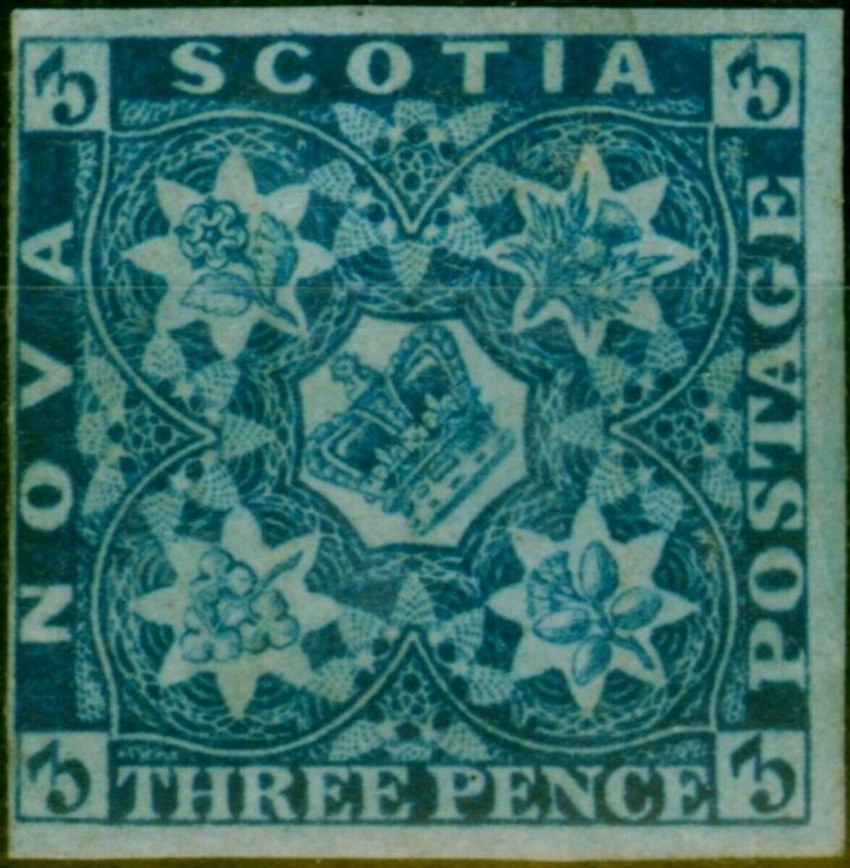 Nova Scotia 1851 3d Deep Blue SG2 Fine & Fresh Mtd Mint 