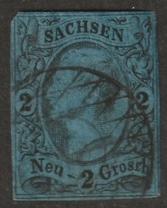 Saxony 1855 Sc 11 used