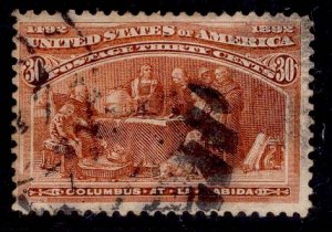 US Stamp #239 30c Columbian USED SCV $90