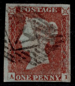 GB QV SG8, 1d red-brown PLATE 84, USED. Cat £35. AI