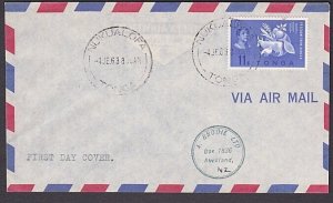 TONGA 1963 Freedom From Hunger on airmail FDC to New Zealand...............a3731