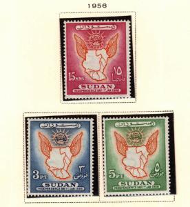SUDAN Scott 118-120 MNH** 1956 Map stamp