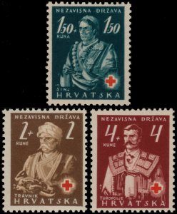 ✔️ CROATIA 194 - RED CROSS WWII - SC. B3/B5 ** MNH OG