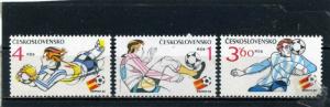 CZECHOSLOVAKIA 1982 SOCCER WORLD CUP SPAIN SET OF 3 STAMPS MNH