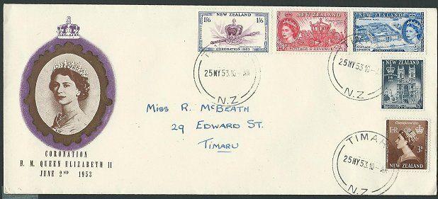 NEW ZEALAND 1953 Coronation scarcer long type commem FDC...................39994