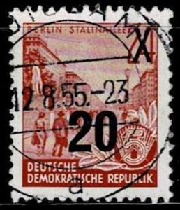 Germany DDR 1954,Sc.#220 used Stalin Avenue, Berlin - Surcharged, 2 diff. issues