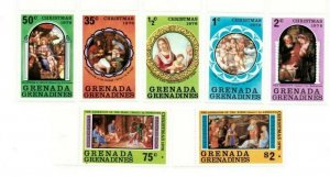 Grenadines 1976 - Christmas, Paintings - Set of 7 Stamps - Scott #197-203 - MNH