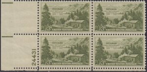 999 Nevada Centennial Plate Block MNH