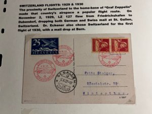 1929 Switzerland Graf Zeppelin Airmail Postcard Cover St Gallen to Winterthur